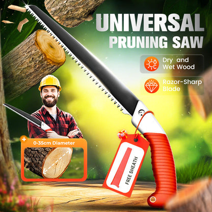 🌿 50% KEDVEZMÉNY MOST! ⚡ Könnyű és éles univerzális metszőfűrész tokban – SK5 acél, gyors vágás🔪