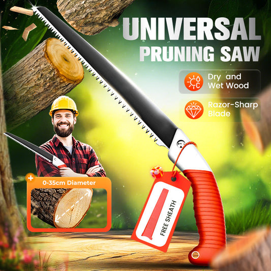 🌿 50% KEDVEZMÉNY MOST! ⚡ Könnyű és éles univerzális metszőfűrész tokban – SK5 acél, gyors vágás🔪