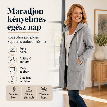🍂 Női alkalmi cipzáras pulóver – Kényelmes puha anyag, stílusos őszi viselet