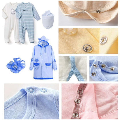 ✨DIY Pattintó Készlet Fémfogóval - 9,5mm Réz Patticok Kalapokhoz, Függönyökhöz, Babaruhákhoz