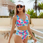 🌼 Női divat többszínű nyomtatott bikinis fürdőruha 3 részes készlet