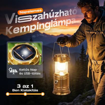 ✨Napenergiával tölthető, összecsukható kempinglámpa