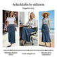 Női magas derekú A-vonalú denim maxi szoknya