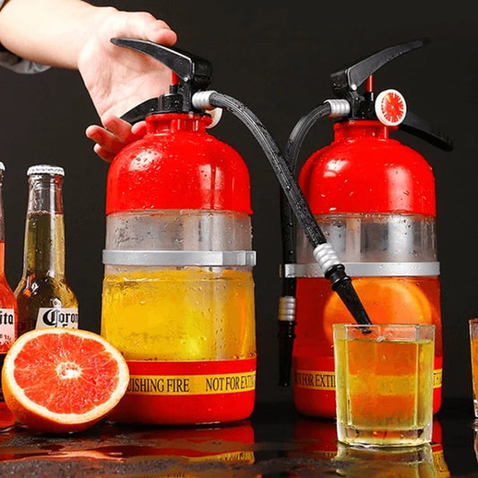 🧯 Tűzoltó-sörös hordó – 2 literes űrtartalom, kézi nyomógombos adagoló és egyedi kialakítás