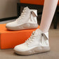 【✨2025 Új Termékek】👢Fehér talpú Faux Fuzzy csizmák
