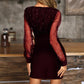 📦Ingyenes szállítás📦💖 Női hálós flitteres hosszú ujjú bodycon ruha