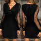 📦Ingyenes szállítás📦💖 Női hálós flitteres hosszú ujjú bodycon ruha