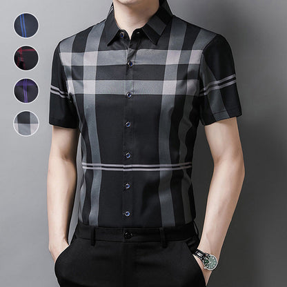 👕Férfi alkalmi légáteresztő puha rövid ujjú ing