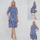 🌹Elegáns sifon hosszú pliszírozott ruha rövid ujjakkal👗