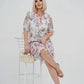🌹Elegáns sifon hosszú pliszírozott ruha rövid ujjakkal👗