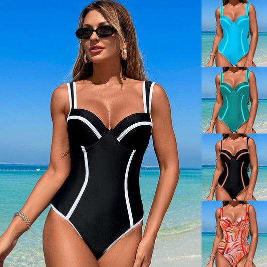 "SIESSEN, MÁR CSAK 24 ÓRA!"👙🌞 Szexi sovány derék női egyrészes fürdőruha-2