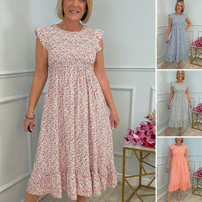 【S-2XL】👗Elegáns virágmintás maxi ruha