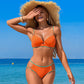 Női színkontrasztos szexi Push-Up & Cut-Out 2 darabos fürdőruha