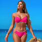 Női színkontrasztos szexi Push-Up & Cut-Out 2 darabos fürdőruha