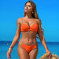 Női színkontrasztos szexi Push-Up & Cut-Out 2 darabos fürdőruha