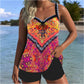 🔥 S-3XL 🏖️ Nyomtatott fürdőruha felső és rövidnadrág szett 🌊👙