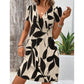 Women's Sleeveless V-Neck Waist Pleated Dress