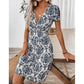 Women's Sleeveless V-Neck Waist Pleated Dress