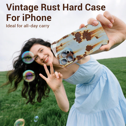 Vintage kemény tok rozsdás mintával iPhone-hoz