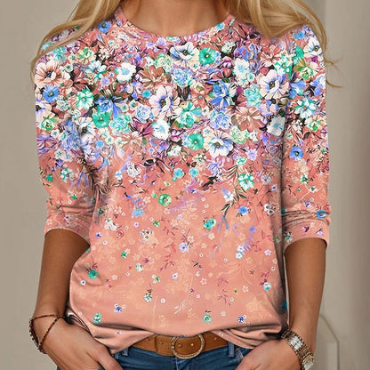 Floral Print Long-Sleeve Top