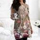 Loose-Fitting Floral Dress with Round Neckline