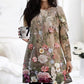 Loose-Fitting Floral Dress with Round Neckline