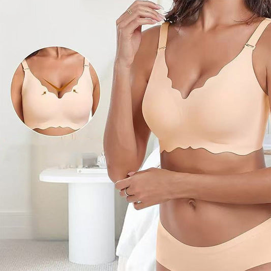 🔥💋Mélyen dekoltált, V alakú, push-up, merevítő nélküli, varrás nélküli melltartó