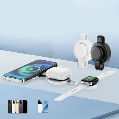 📱⚡3 az 1-ben összecsukható mágneses vezeték nélküli töltő