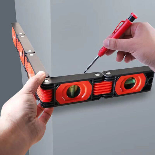 📐【Összecsukható szögmérő és vízmérték】— Csak ki kell húzni és összecsukni, és máris mérheted a szögeket és ellenőrizheted a vízszintet!🔧✨