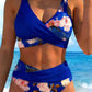 🌼👙 Női Alakformáló Bikini, Virágmintás
