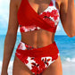 🌼👙 Női Alakformáló Bikini, Virágmintás
