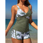 🌴 Trópusi Mintás Magas Dereku Tankini Szett: Karcsúsító Hatás – Raktáron! 👙