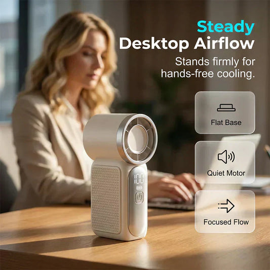 ❄️Mini kézi ventilátor LED kijelzővel és 6 sebességgel - Győzze le könnyedén a hőséget