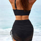 👙🏖️ Magas derekú haskontrollos fürdőruha bikini szett szoknyával 💖