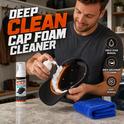 🧢 49% KEDVEZMÉNY! Öblítés nélküli baseball-sapka habtisztító – Mélyreható spray, izzadságfolt- és poreltávolító ✨